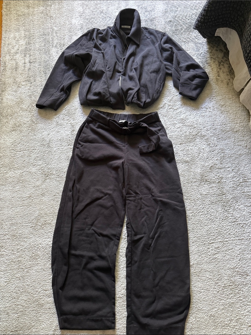 Zara Black Tie-Waist Track Pants